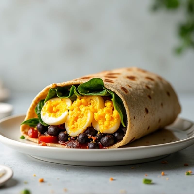 Healthy Egg and Black Bean Breakfast Burrito