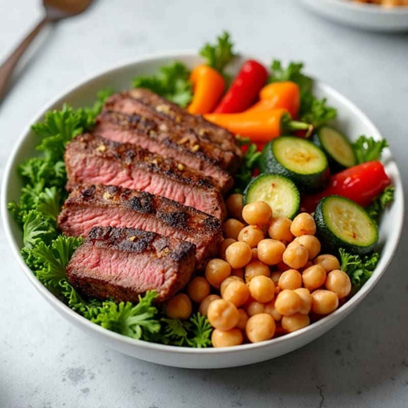 Seared Steak and Roasted Vegetable Power Bowl