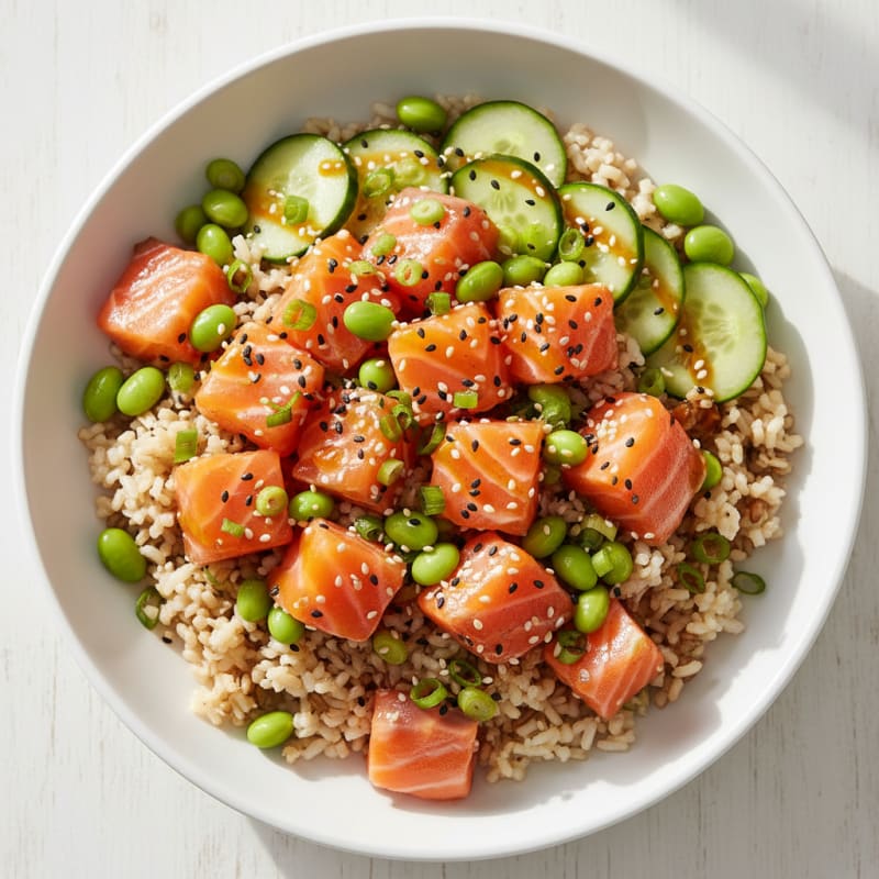 Zesty Salmon Poke Rice Bowl