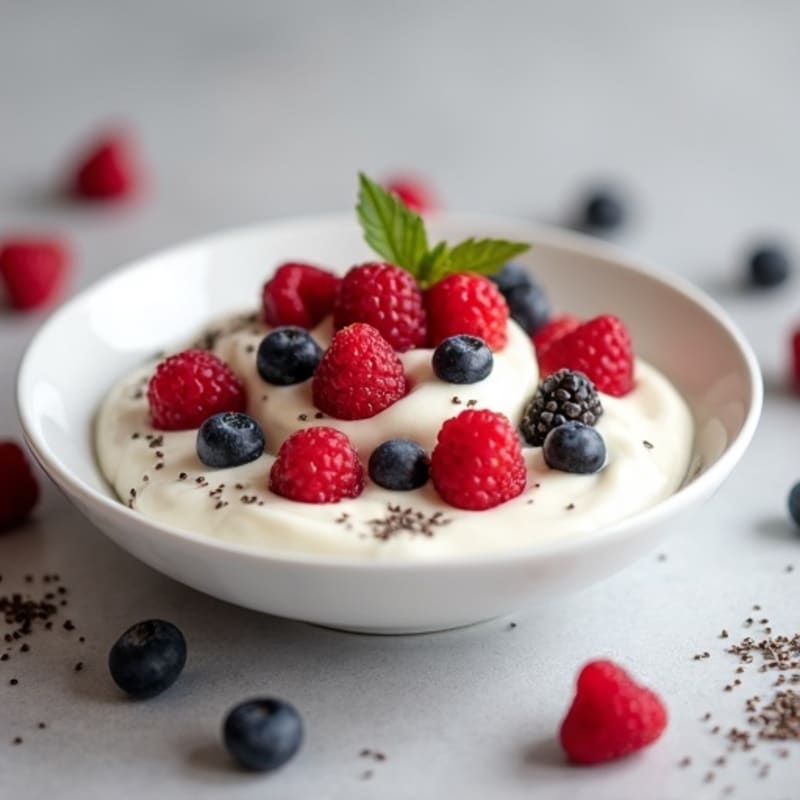 Greek Yogurt Protein Mousse with Berries