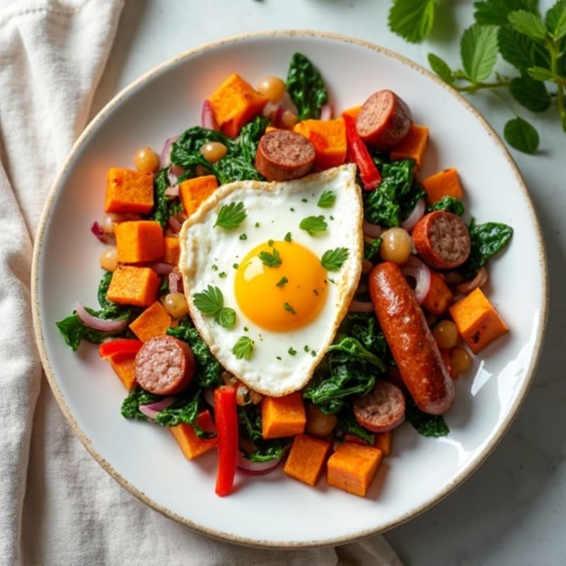 Protein-Packed Sweet Potato Hash with Eggs