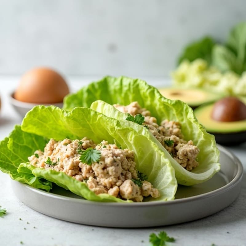 Tuna Salad Lettuce Wraps with Crunchy Celery