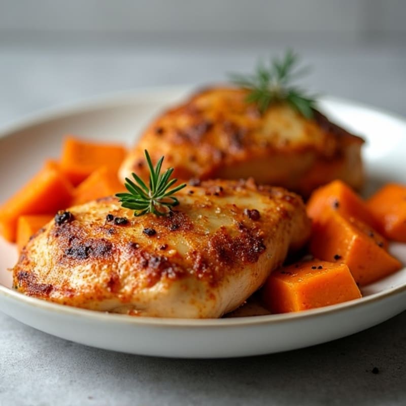 Smoky Roasted Chicken and Sweet Potatoes