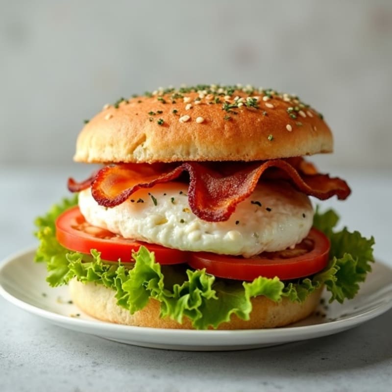 Crispy Turkey Bacon Lettuce Stack with Herb Mayo