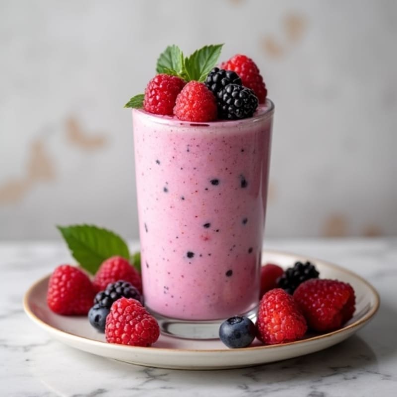 Silken Tofu Protein Smoothie with Chia and Berries