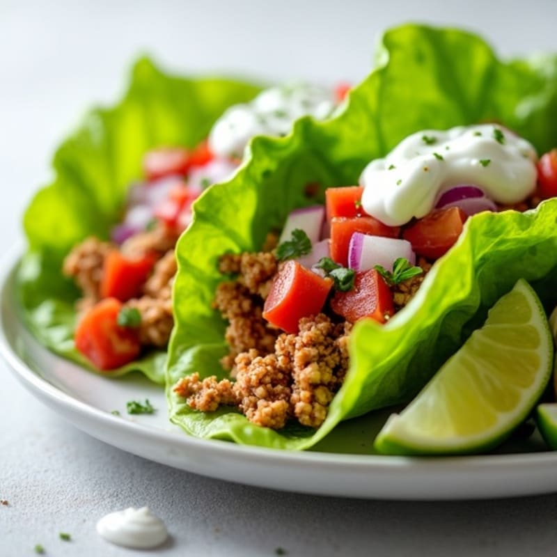 Lettuce-Wrapped Seasoned Ground Turkey Tacos