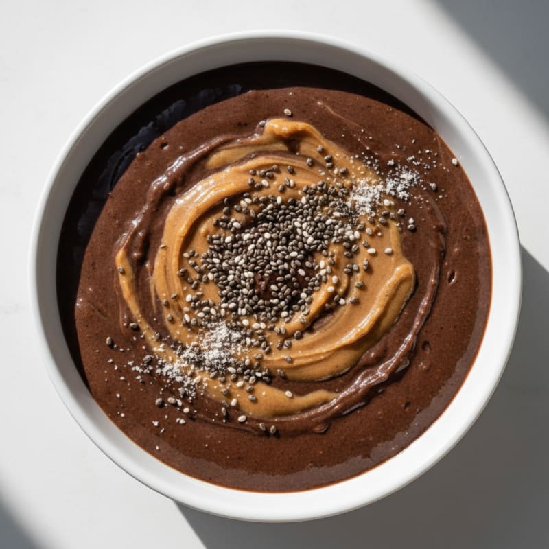 Silky Chocolate Protein Pudding with Almond Butter Swirl