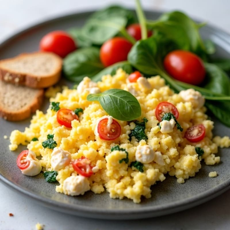 Egg White Scramble with Turkey Breast and Cottage Cheese