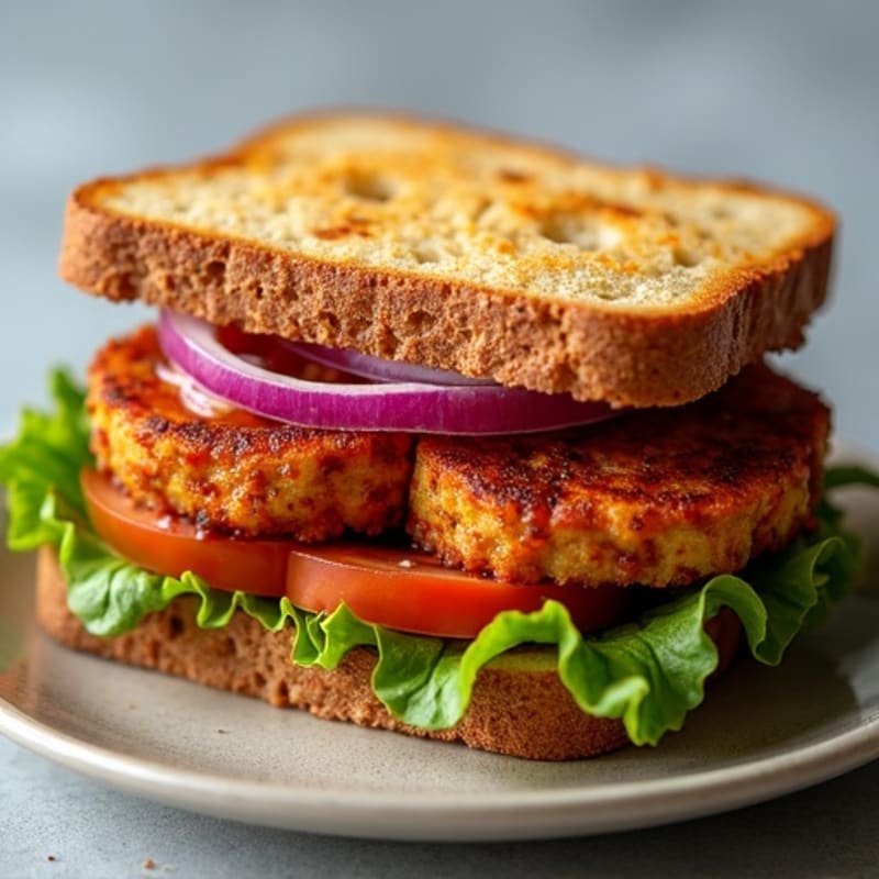 Crispy Smoky BBQ Tempeh Sandwich