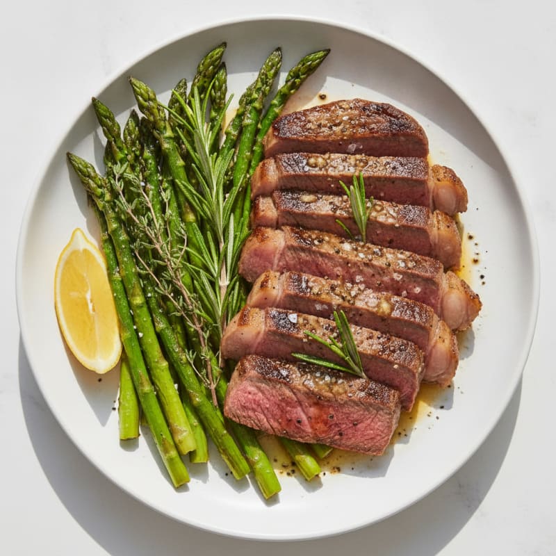 Garlic Herb Steak with Roasted Asparagus