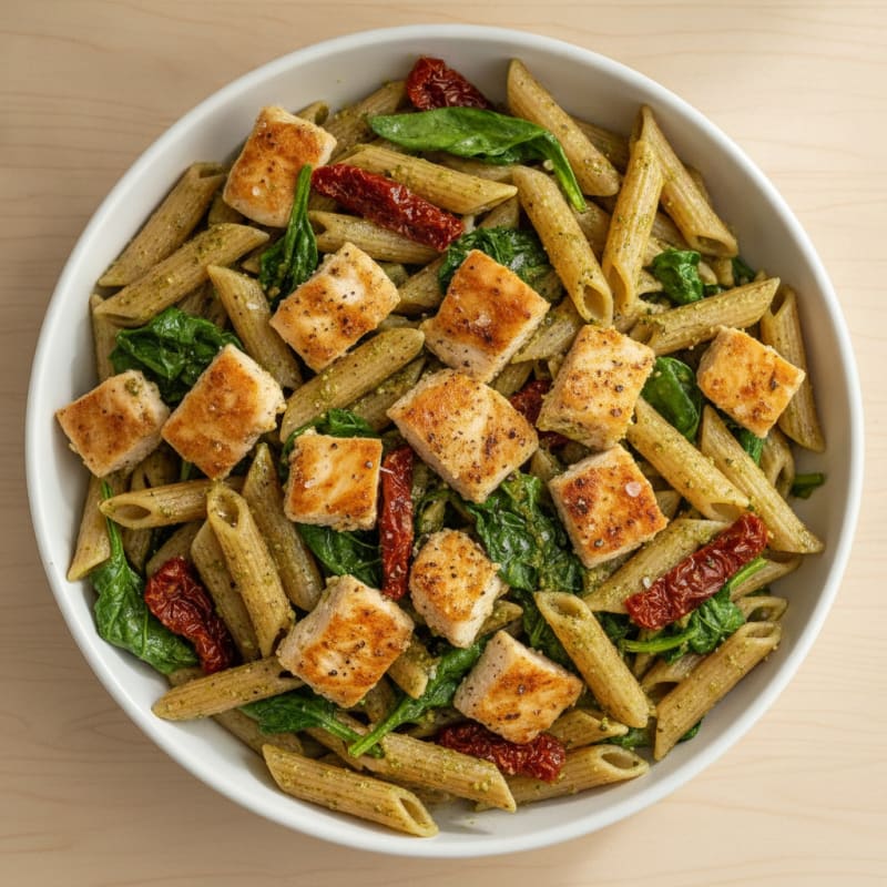 Pesto Chicken with Sundried Tomato Pasta