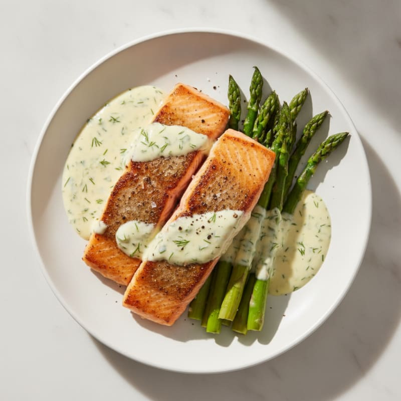 Pan-Seared Salmon with Lemon-Dill Sauce