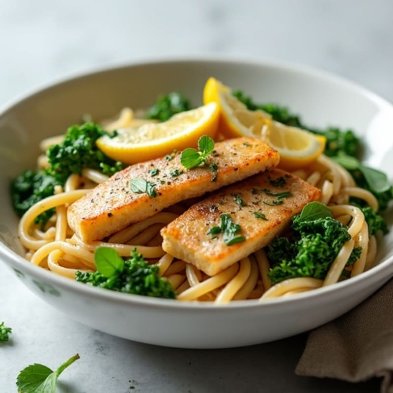 Lemon Herb Sardines with Whole Wheat Pasta
