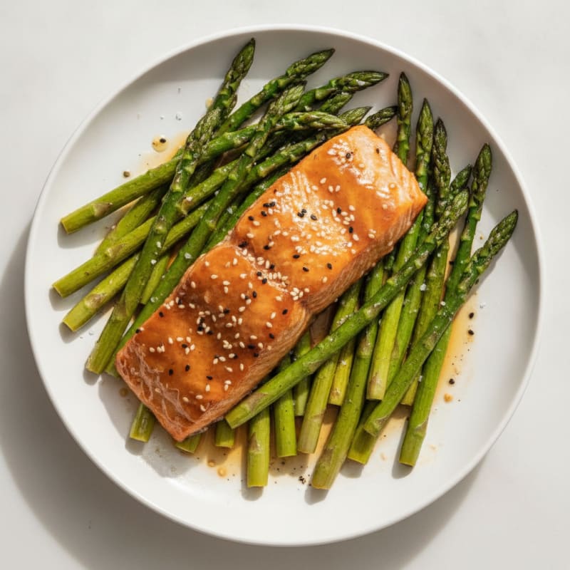 Teriyaki Glazed Salmon with Roasted Asparagus