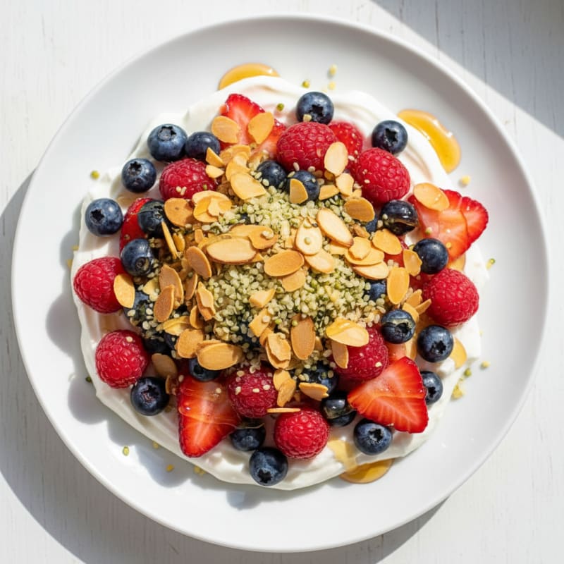 Greek Yogurt Protein Parfait with Mixed Berries