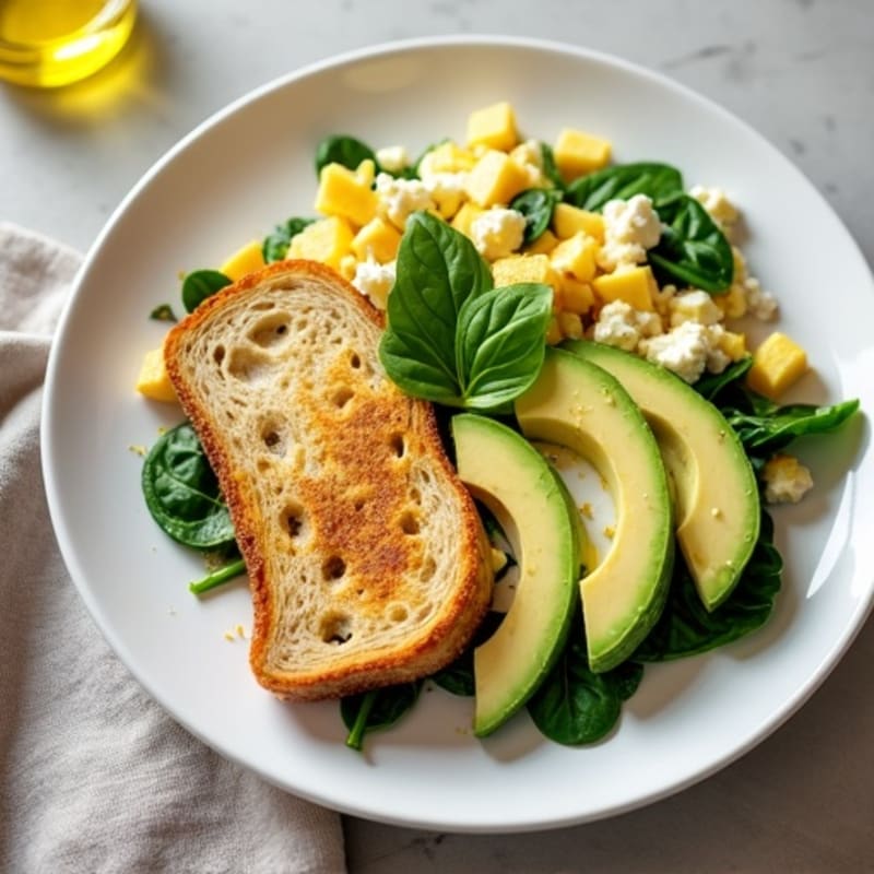 Egg White Scramble with Cottage Cheese and Spinach