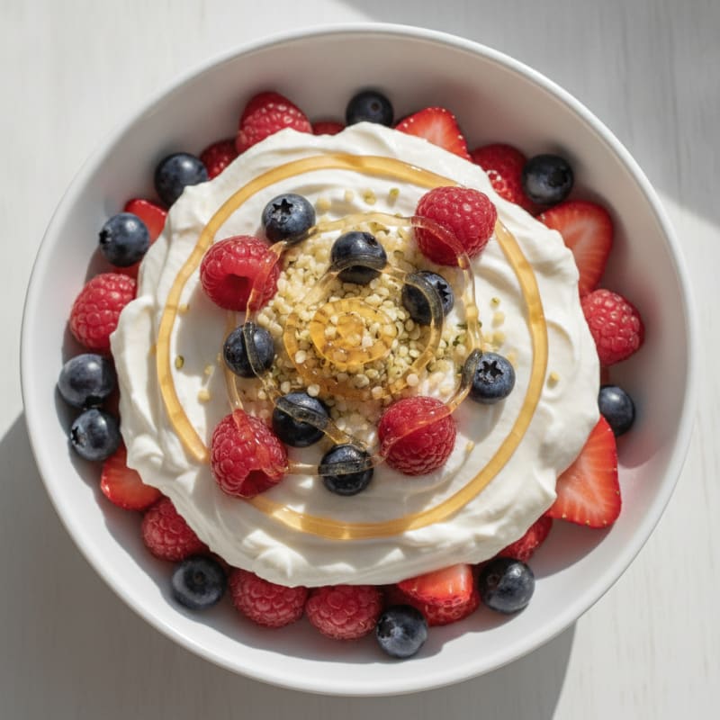 Vanilla Greek Yogurt Protein Parfait with Mixed Berries