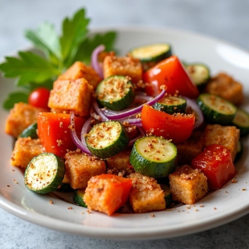 Crispy Soya Chunks with Roasted Vegetables