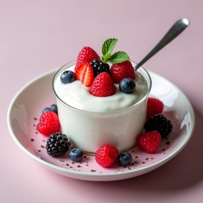 Silky Greek Yogurt Protein Pudding with Berries