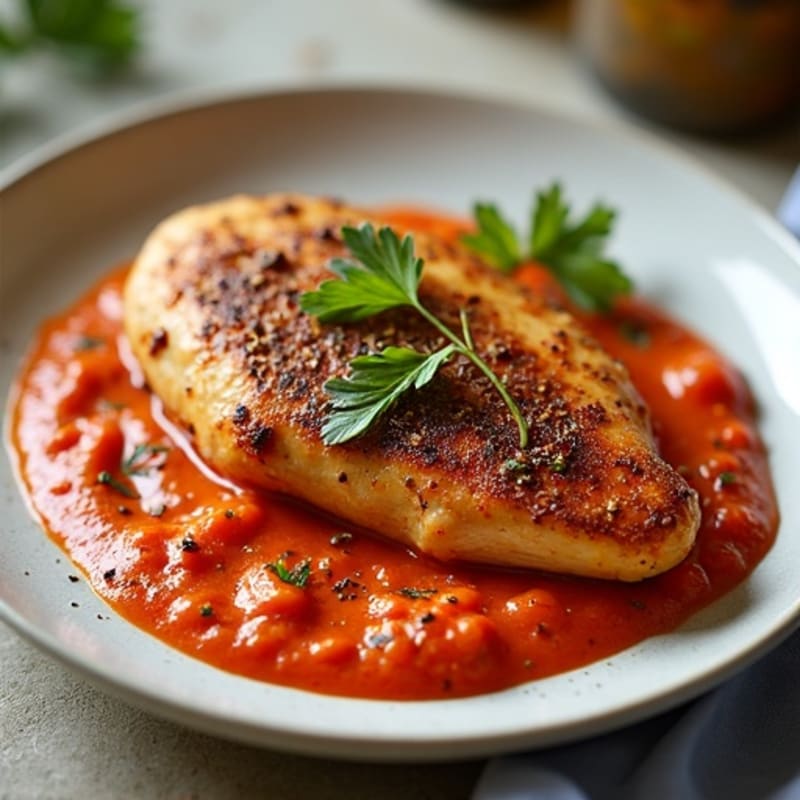 Roasted Spiced Chicken with Creamy Tomato Sauce
