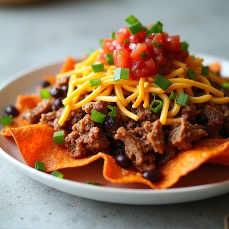 Smoky Pulled Pork Loaded Crispy Sweet Potato Nachos