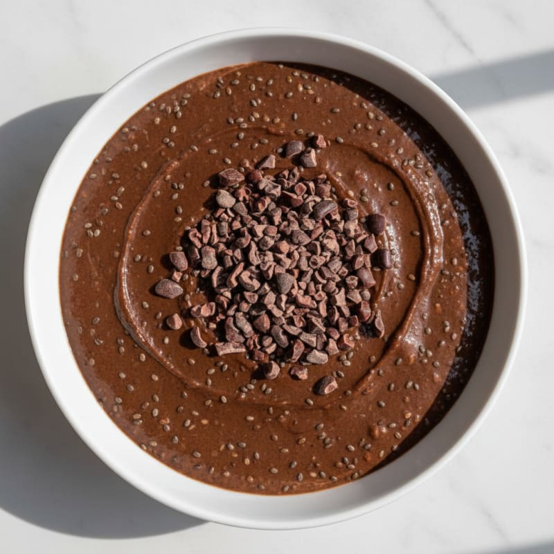 Silky Chocolate Protein Pudding with Chia Seeds