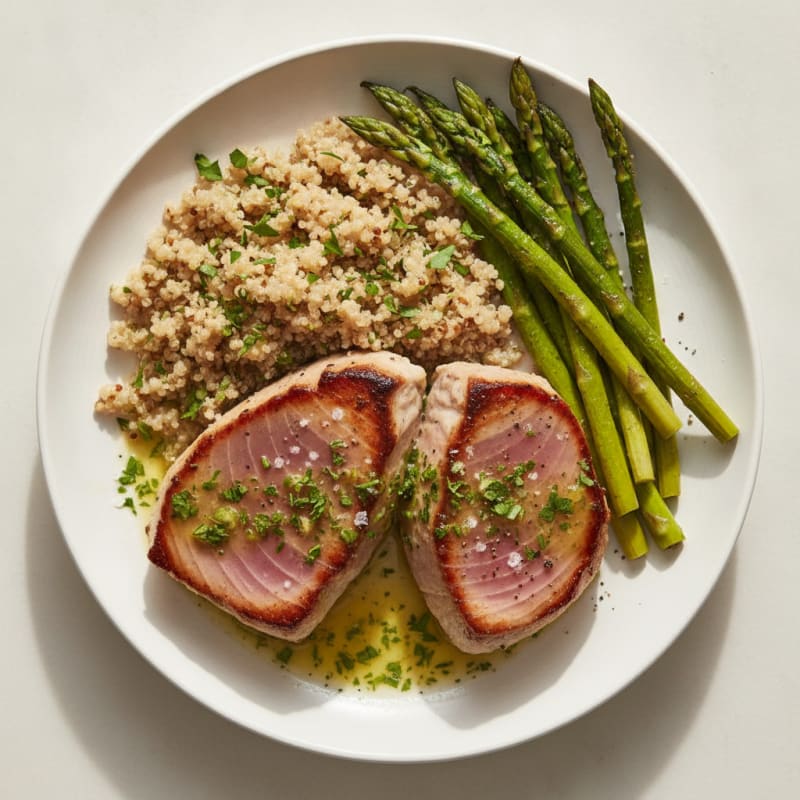 Pan-Seared Tuna with Lemon-Herb Sauce