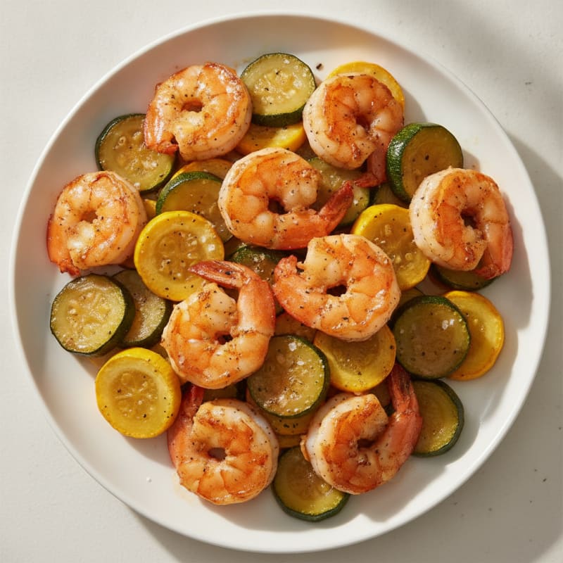 Garlic Shrimp with Sautéed Vegetables