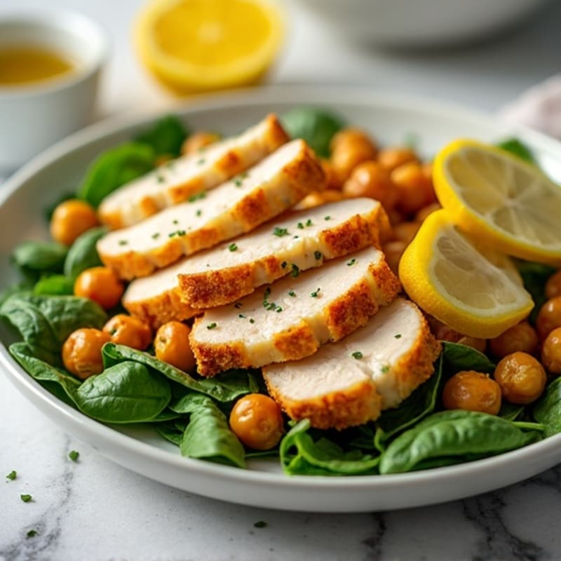 Lemon-Garlic Chicken and Crispy Chickpea Salad