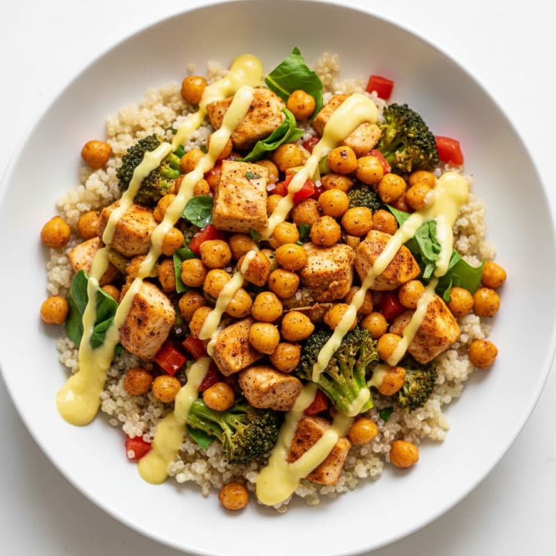 Crispy Roasted Chickpea & Veggie Bowl