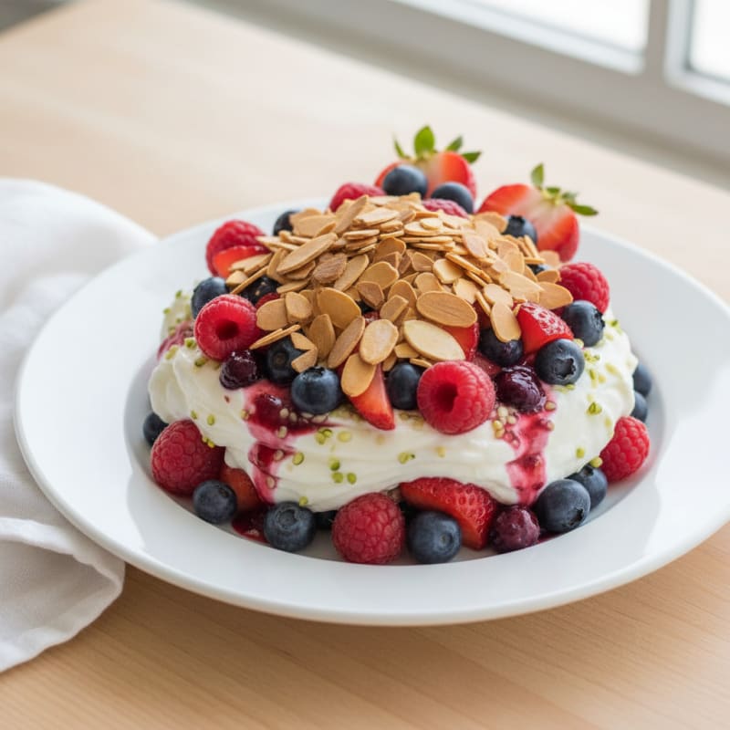 Greek Yogurt Protein Parfait with Mixed Berries