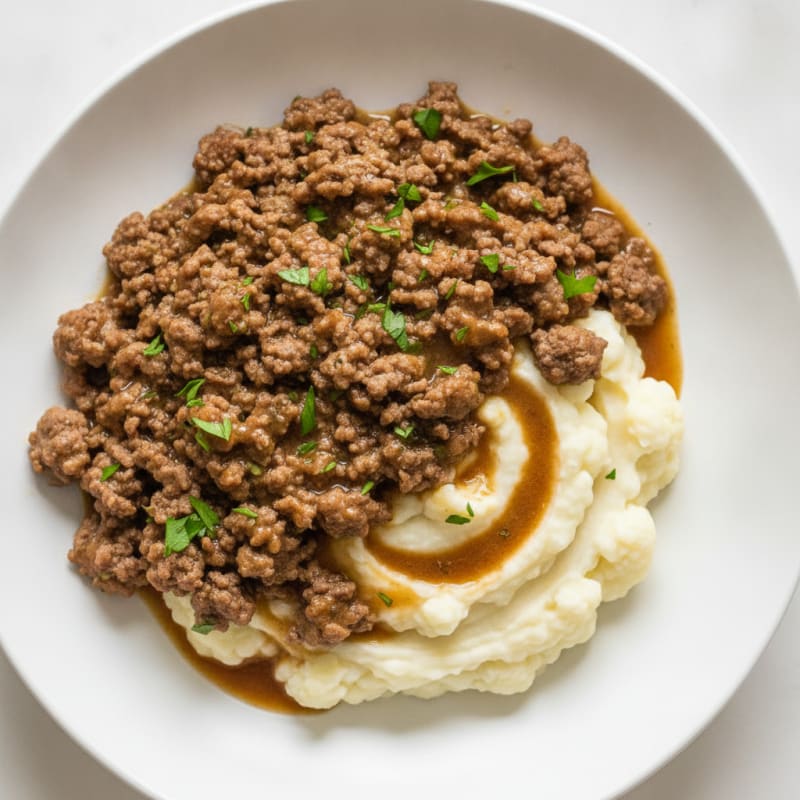 Minced Beef with Savory Herb Gravy