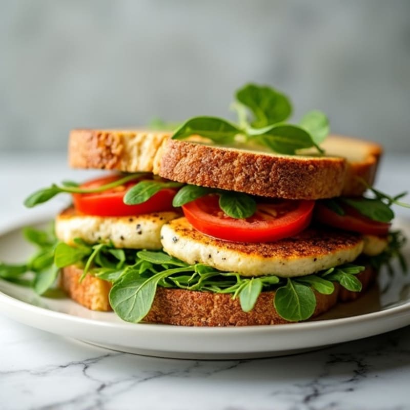 Healthy Pesto Chicken Sandwich with Fresh Greens