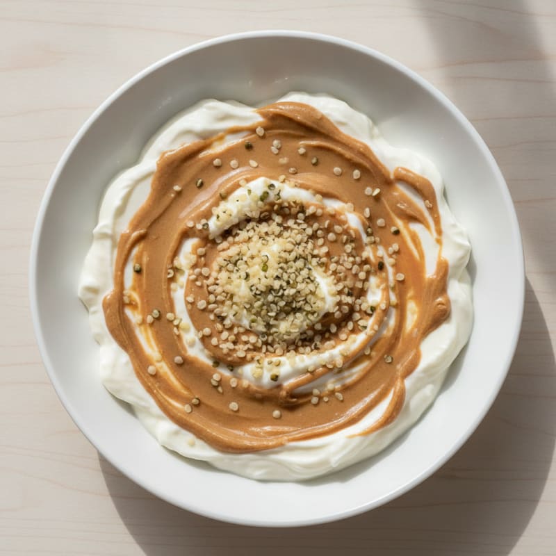 Silky Greek Yogurt Protein Pudding with Almond Butter Swirl