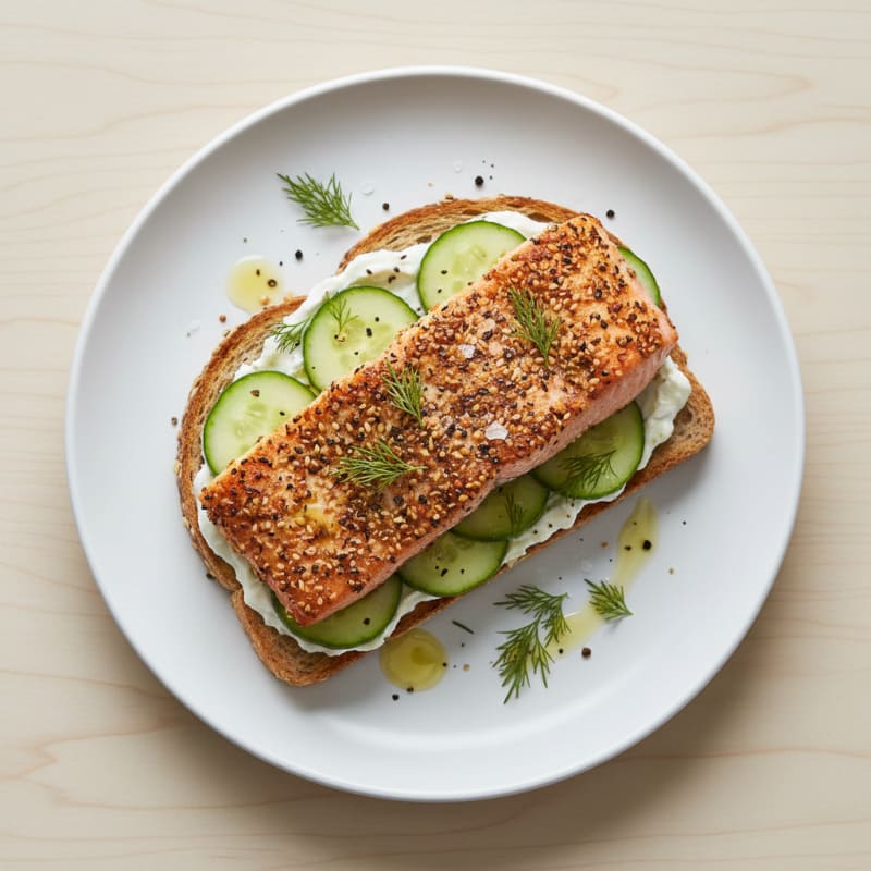 Crispy Everything Bagel Salmon Toast