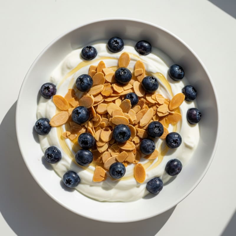 Greek Yogurt Protein Parfait with Berries and Almonds