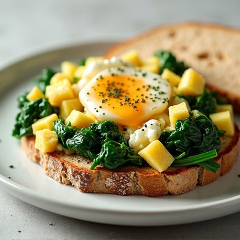 Egg White Scramble with Sautéed Spinach and Feta