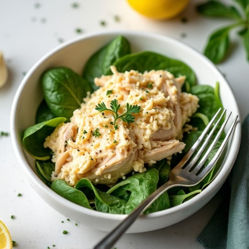 Creamy Lemon Herb Shredded Chicken
