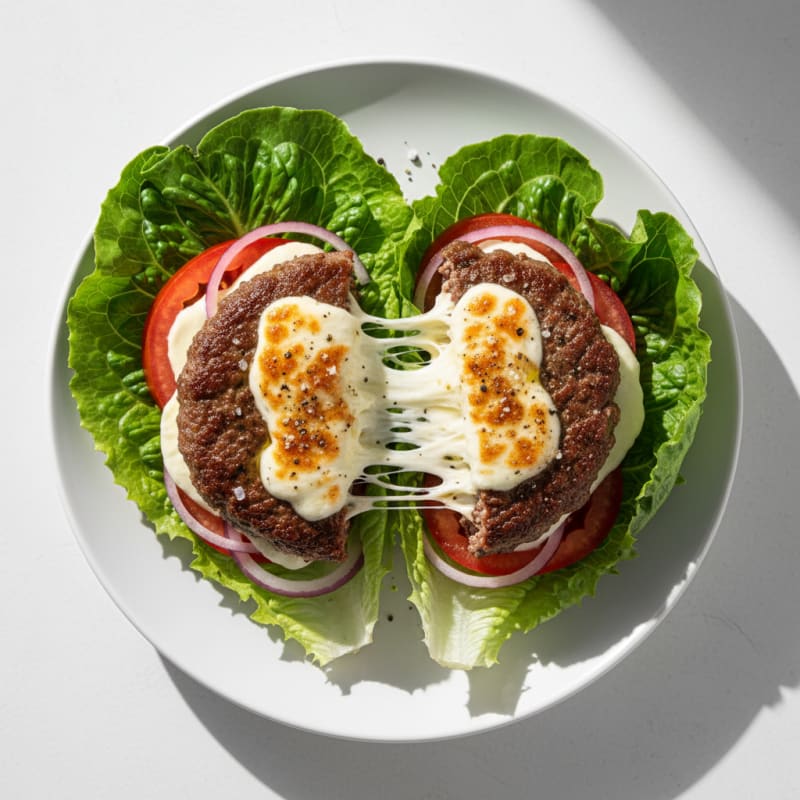 Crispy Mozzarella Stuffed Beef Burger