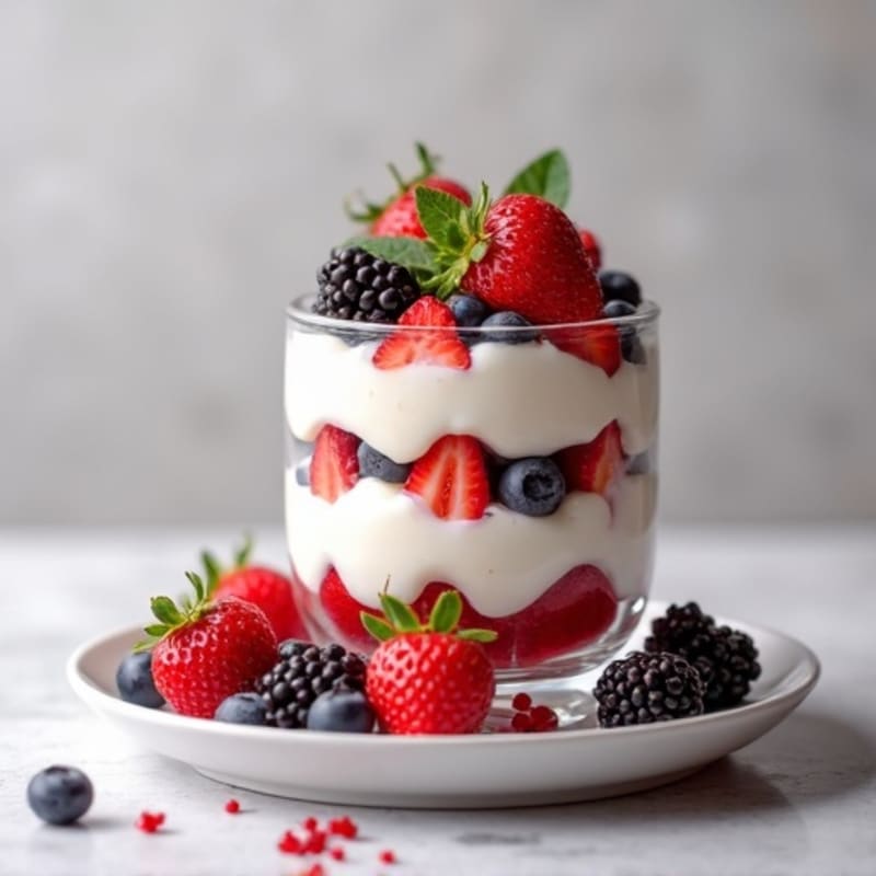 Greek Yogurt Protein Parfait with Mixed Berries
