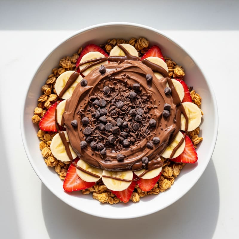 YoPro Chocolate Protein Parfait with Granola and Fresh Berries