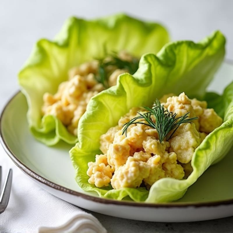 Creamy Dill Egg Salad Lettuce Wraps