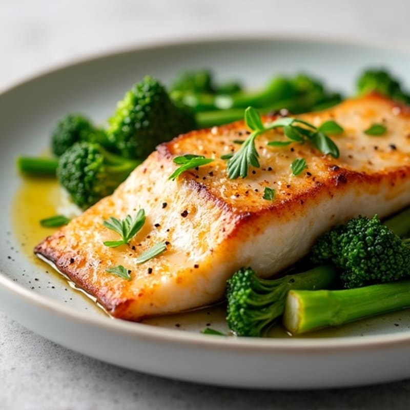 Crispy Pan-Seared Bream with Lemon-Garlic Broccolini