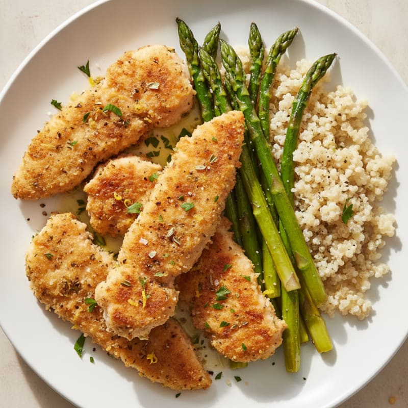 Lemon-Herb Chicken Tenders with Roasted Asparagus