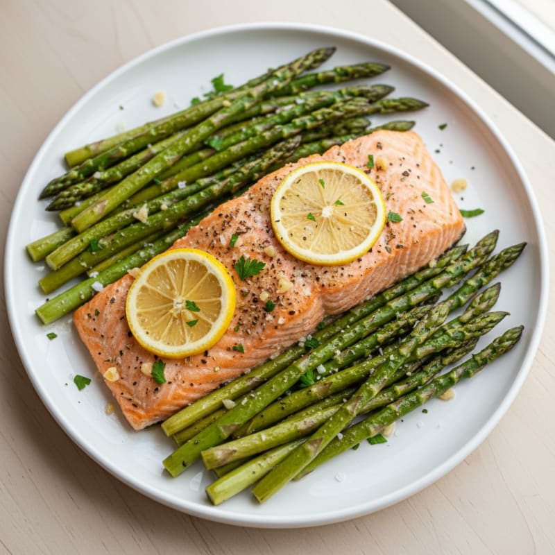 Lemon Herb Baked Salmon with Asparagus