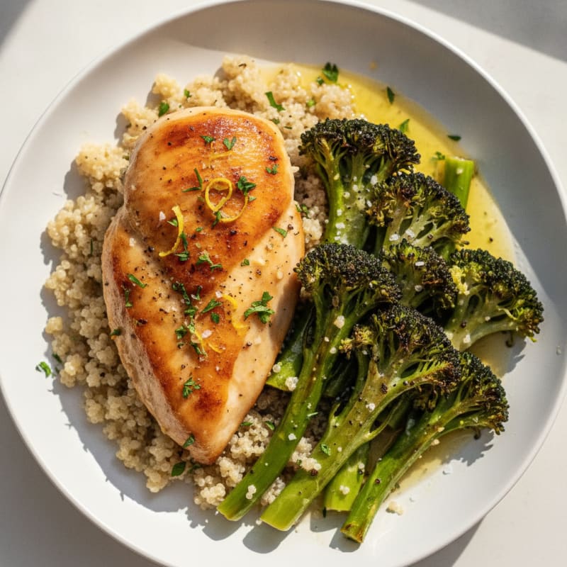 Lemon Herb Roasted Chicken and Broccoli