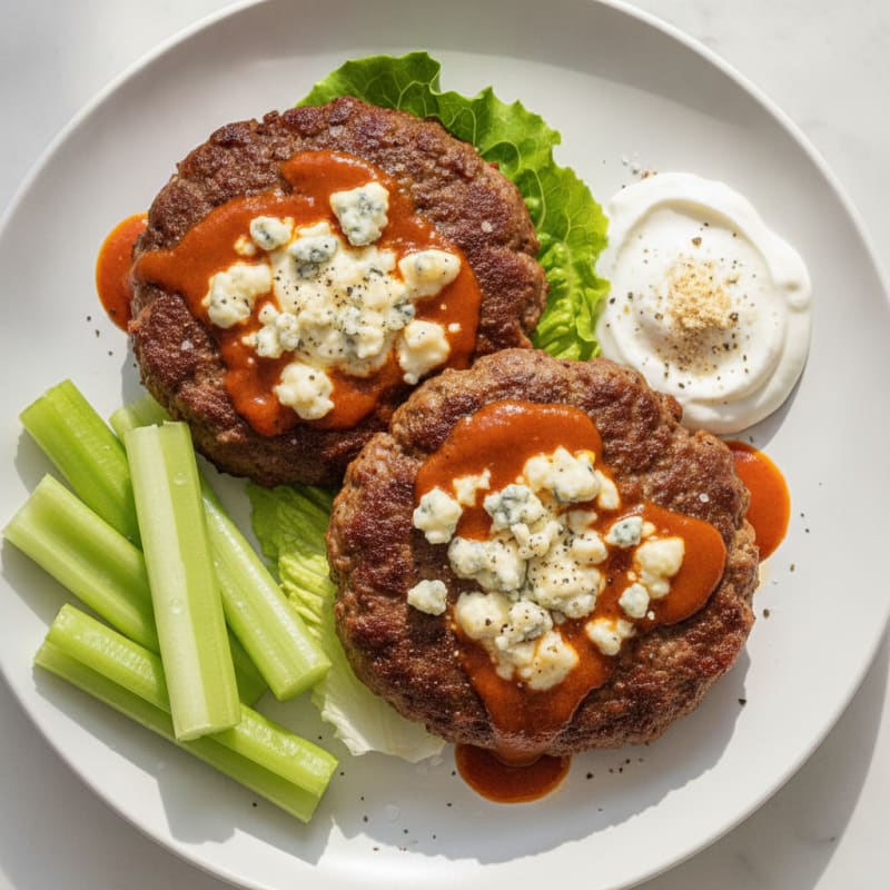 Buffalo Blue Cheese Beef Burgers