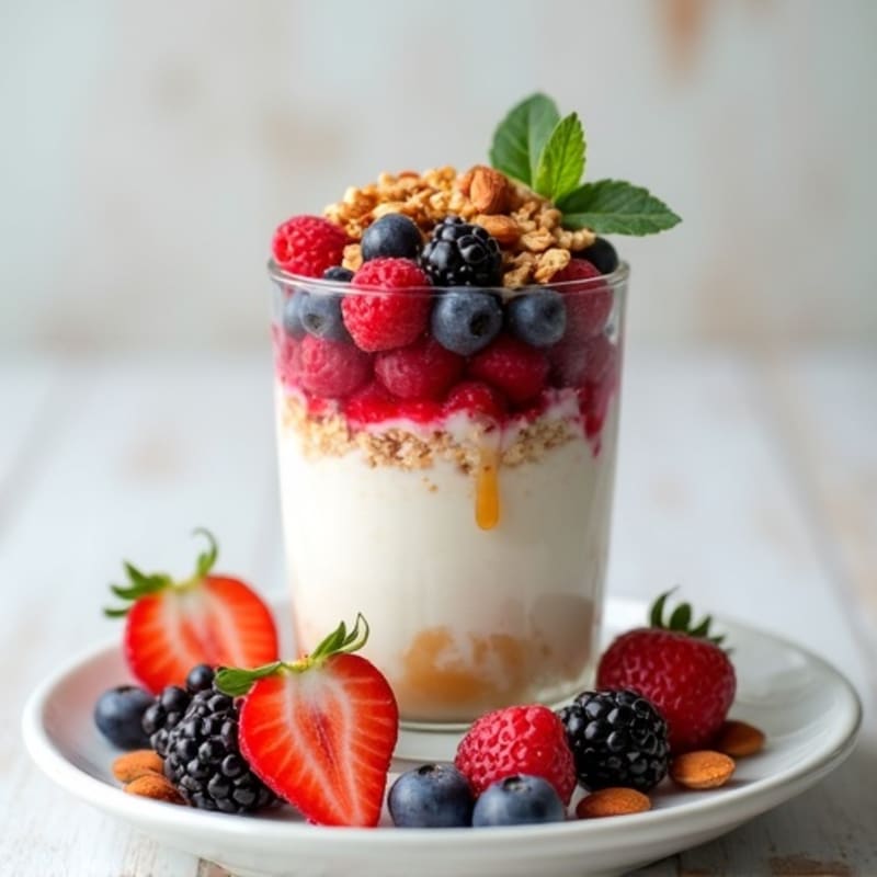 Creamy Greek Yogurt Protein Parfait with Mixed Berries