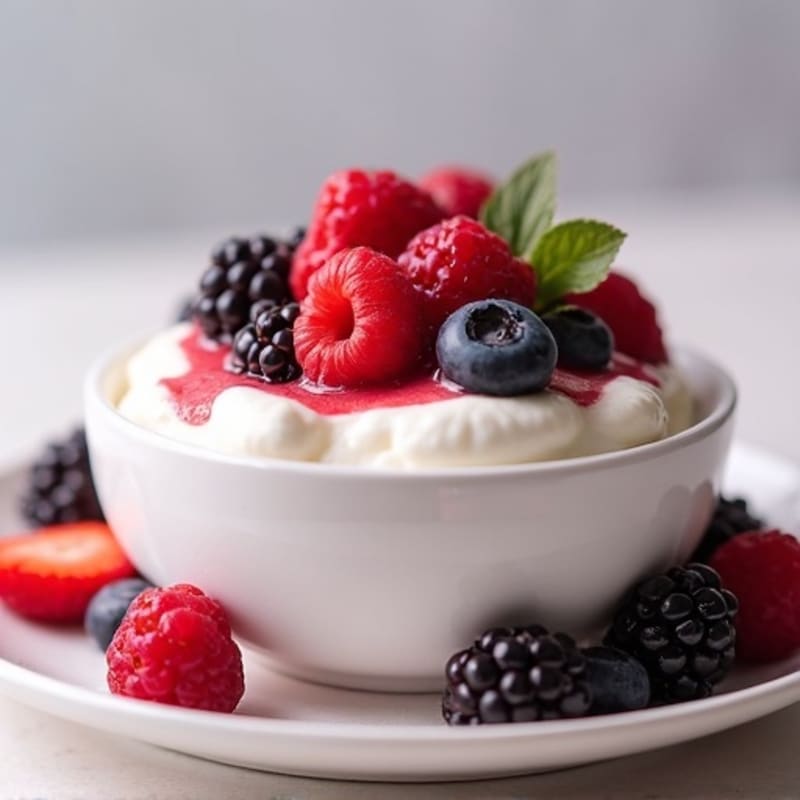 Silky Protein Yogurt with Mixed Berries