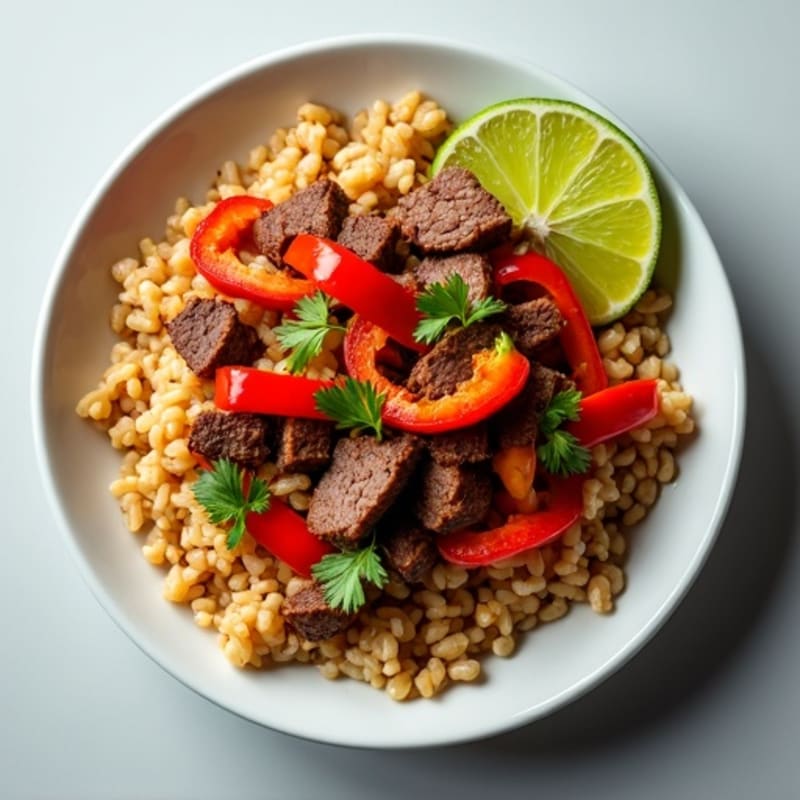 Spicy Lime Beef and Rice Bowl